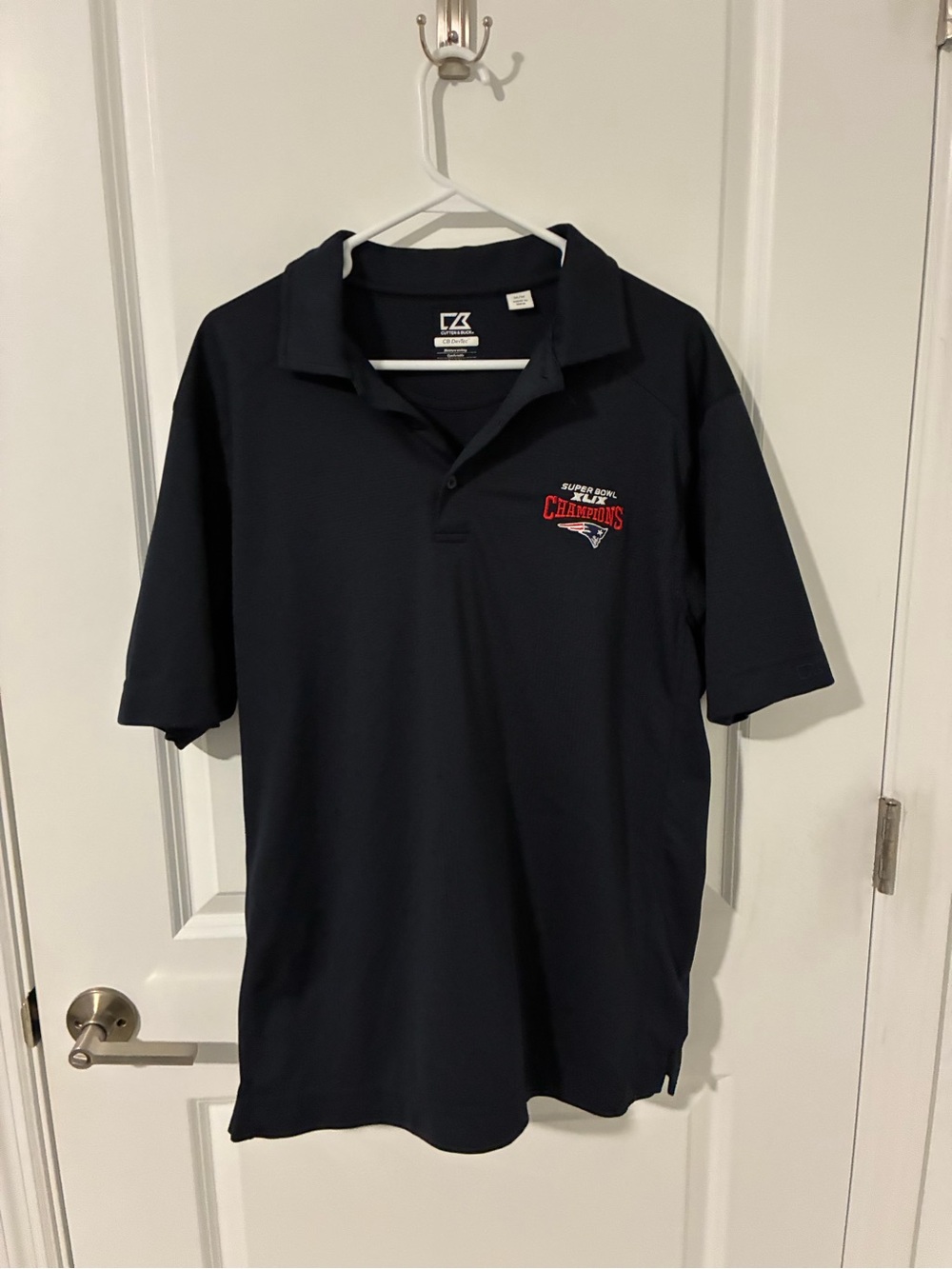 Men's Navy Polo Shirt with Embroidered PatriotLogo